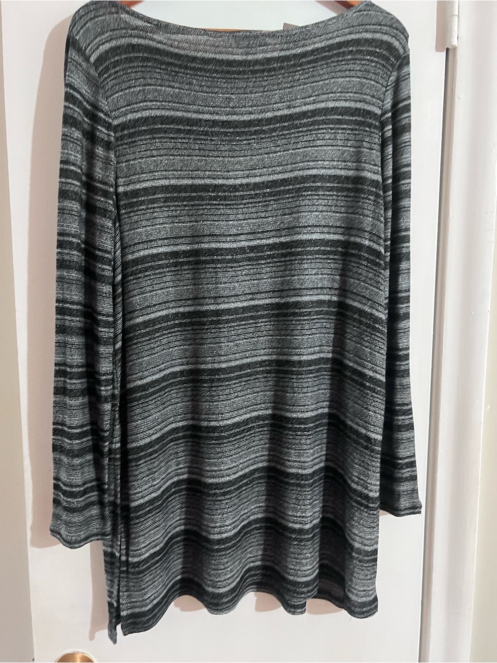 J. Jill Women’s Black & Gray Marled Crewneck Light Sweater Dress Size Large